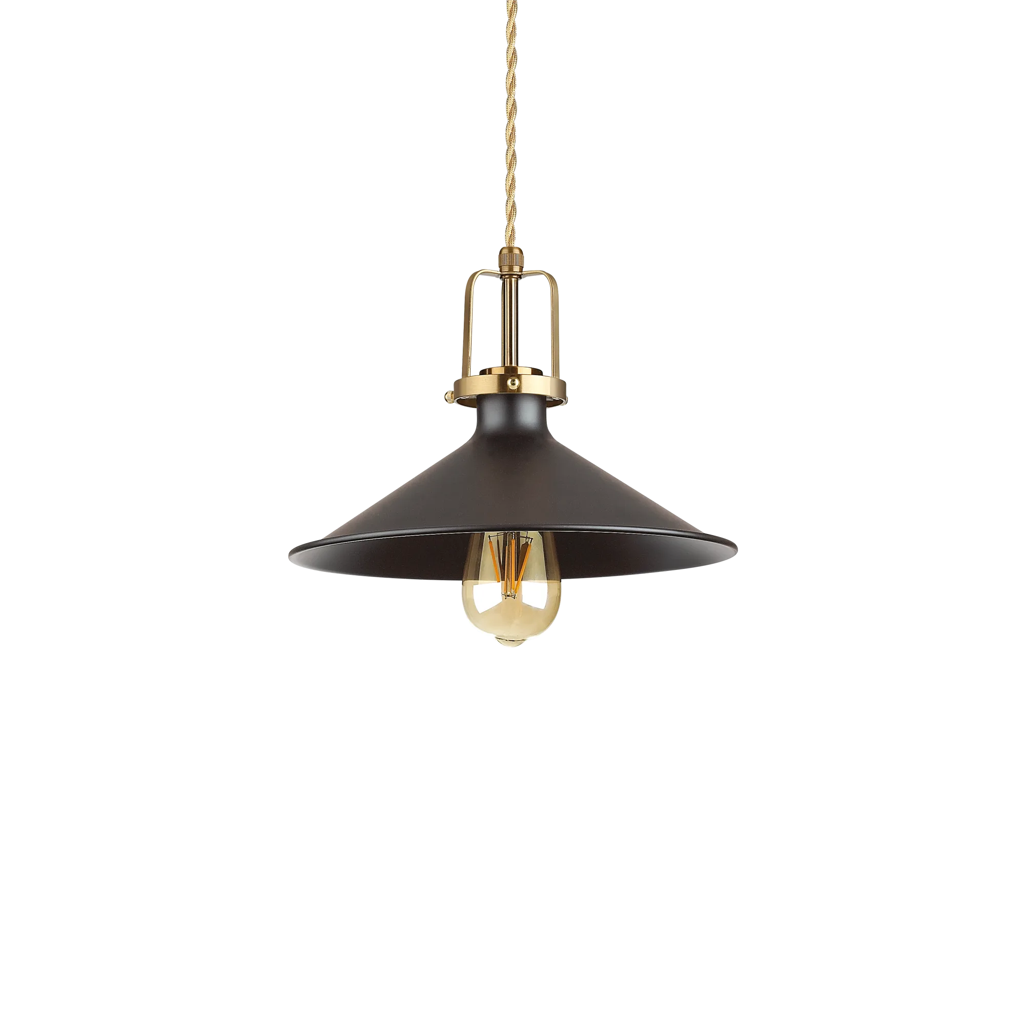 Suspension Eris soucoupe en métal et laiton par Ideal Lux