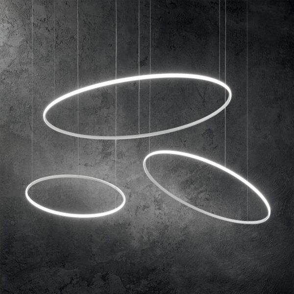 Suspension Hulahoop LED Anneau Lumineux en Diffuseur Opale par Ideal Lux – vue 2