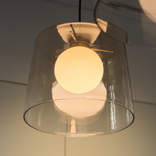 Suspension verre ambré Fade par Ideal Lux – vue 2