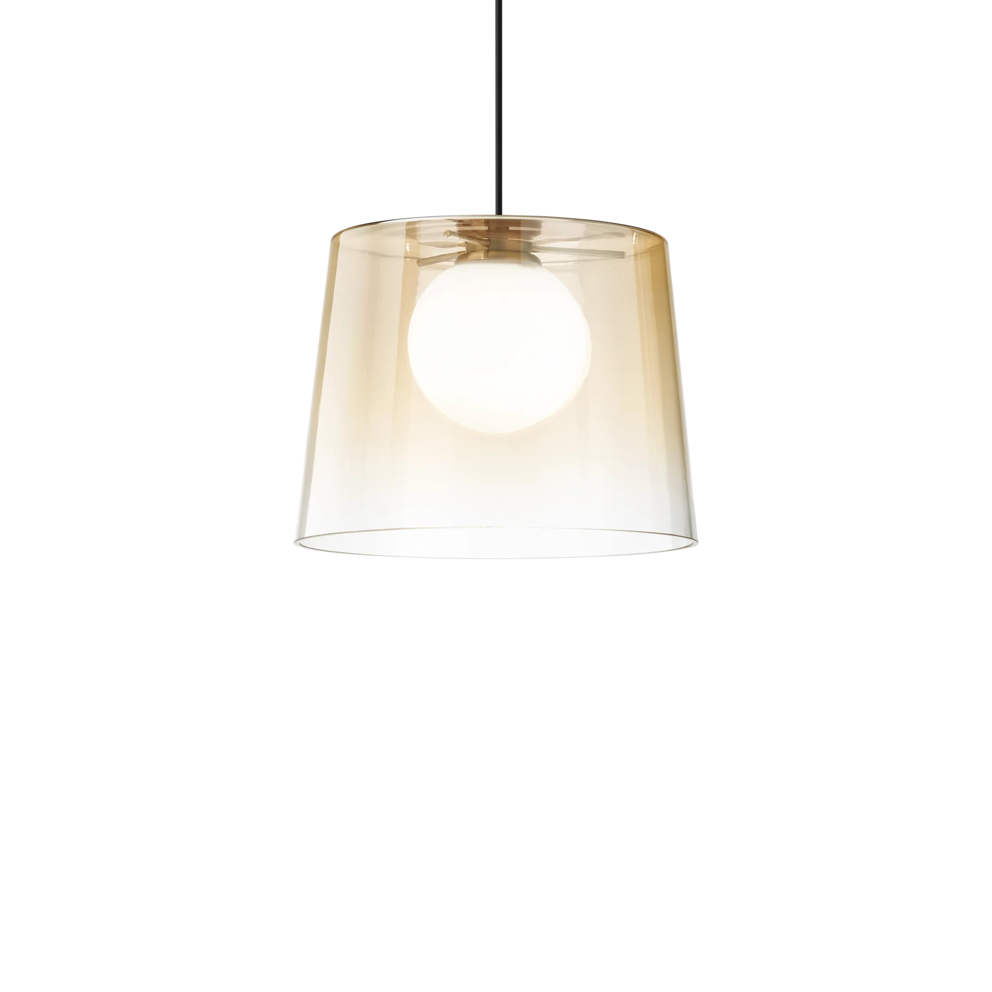 Suspension Fade abat-jour en verre ambré par Ideal Lux