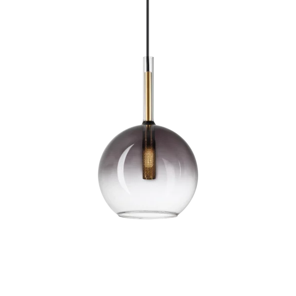 Suspension Empire verre fumé et métal doré par Ideal Lux – vue 2