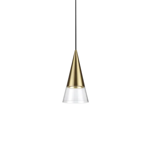 Suspension Cono cône métal et verre transparent par Ideal Lux
