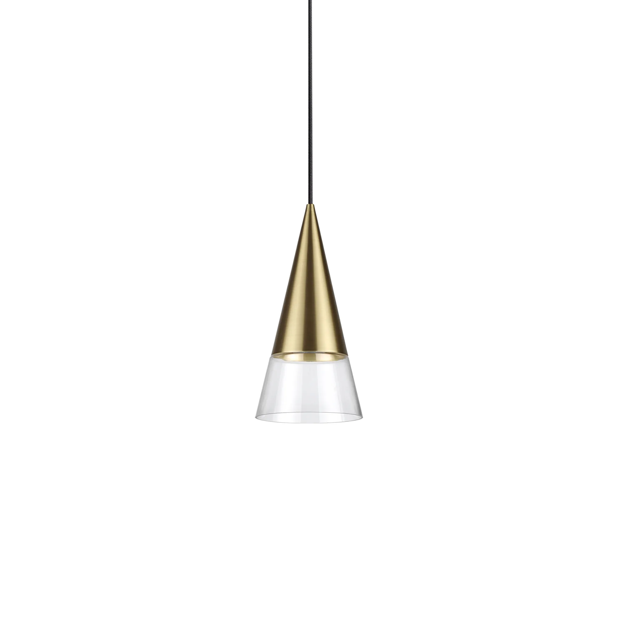 Suspension Cono cône métal et verre transparent par Ideal Lux