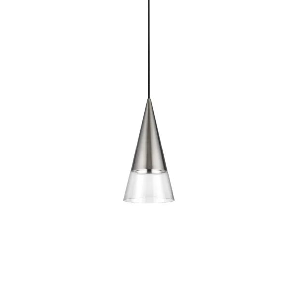 Suspension Cono cône métal et verre transparent par Ideal Lux – vue 2