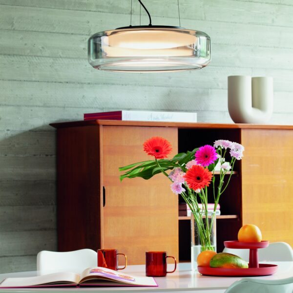 Suspension Topico en Double Verre Fumé et Diffuseur Opale par Ideal Lux – vue 2