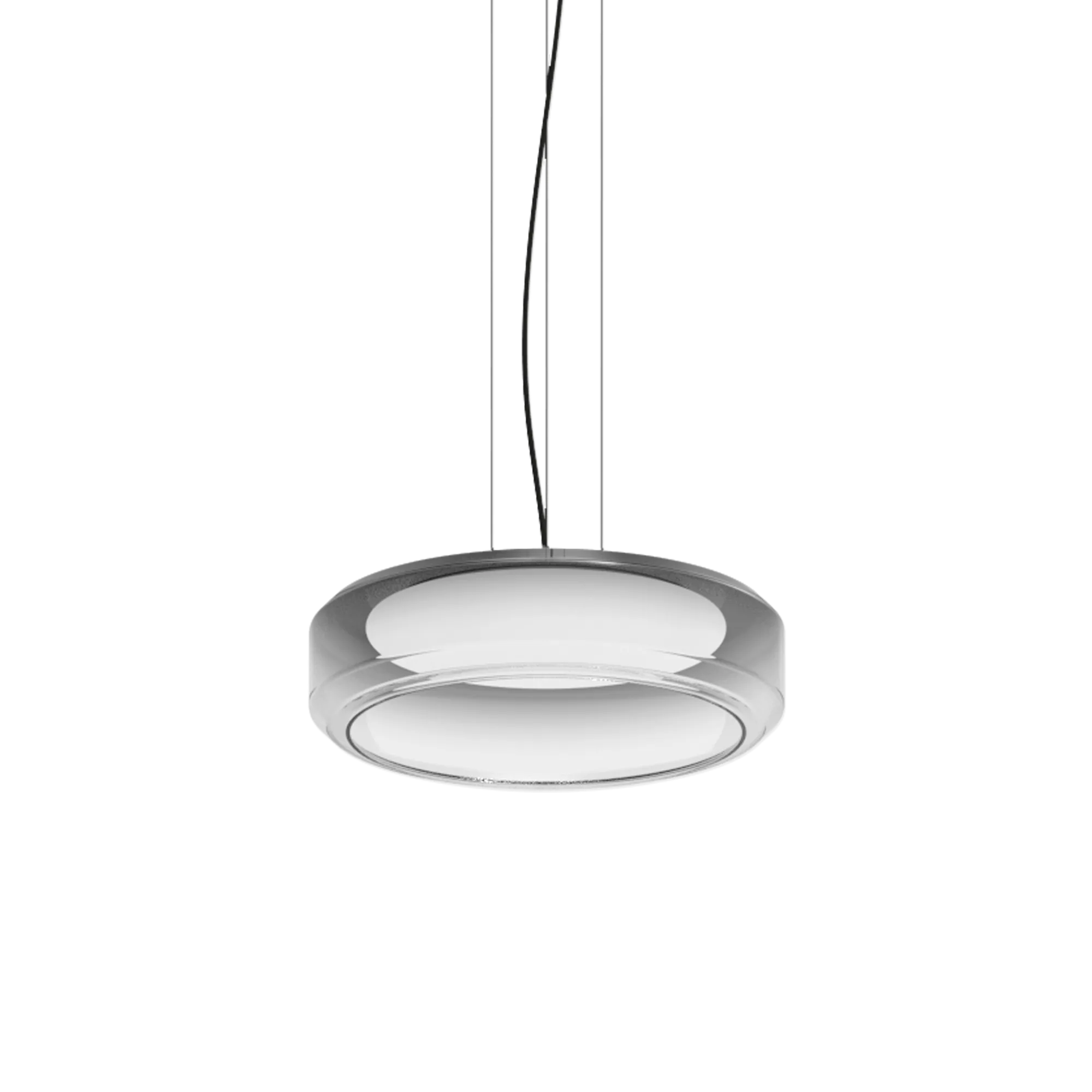 Suspension Topico en Double Verre Fumé et Diffuseur Opale