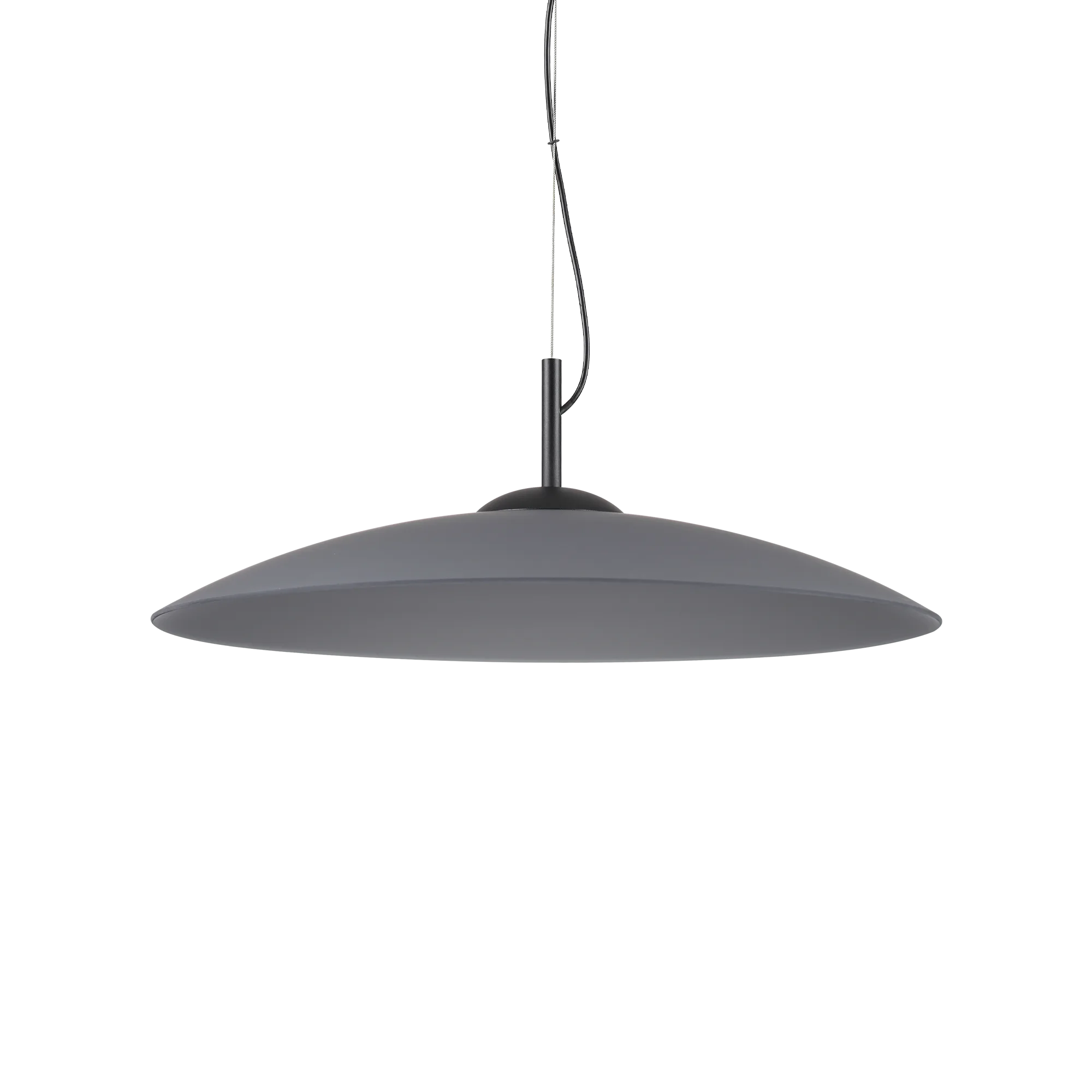Suspension Eclipse soucoupe en verre sablé par Ideal Lux