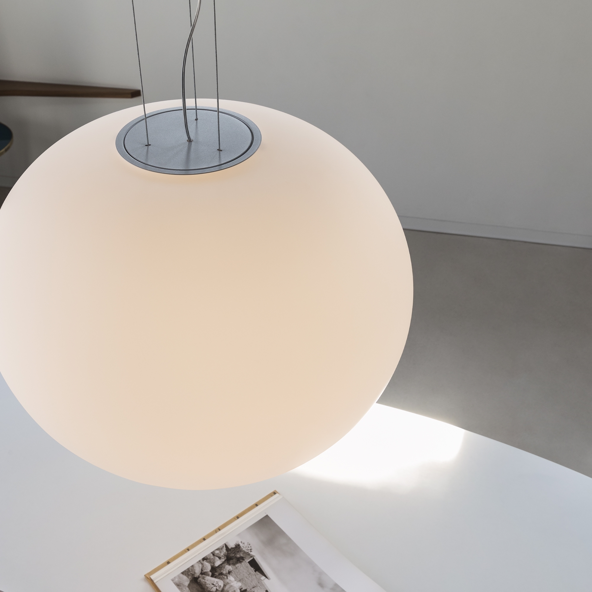 Suspension Cotton boule en verre blanc par Ideal Lux Suspension Cotton boule en verre blanc par Ideal Lux – Image 5