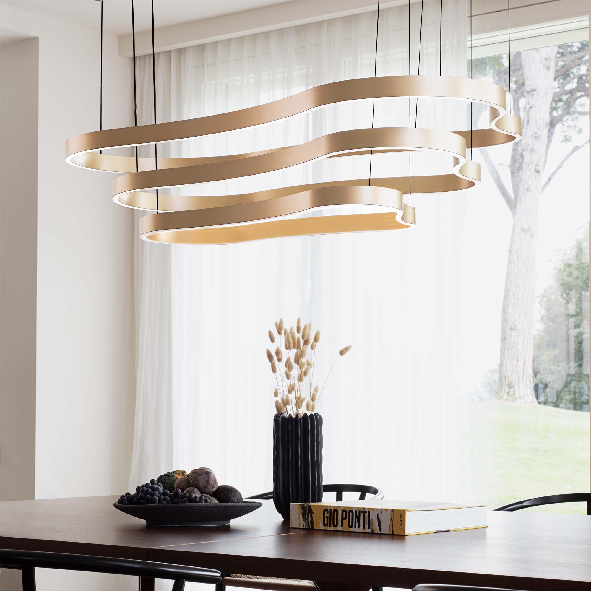 Suspension Waves LED design Ondulé en Diffuseur Opale par Ideal Lux Suspension Waves LED design Ondulé en Diffuseur Opale par Ideal Lux – Image 5