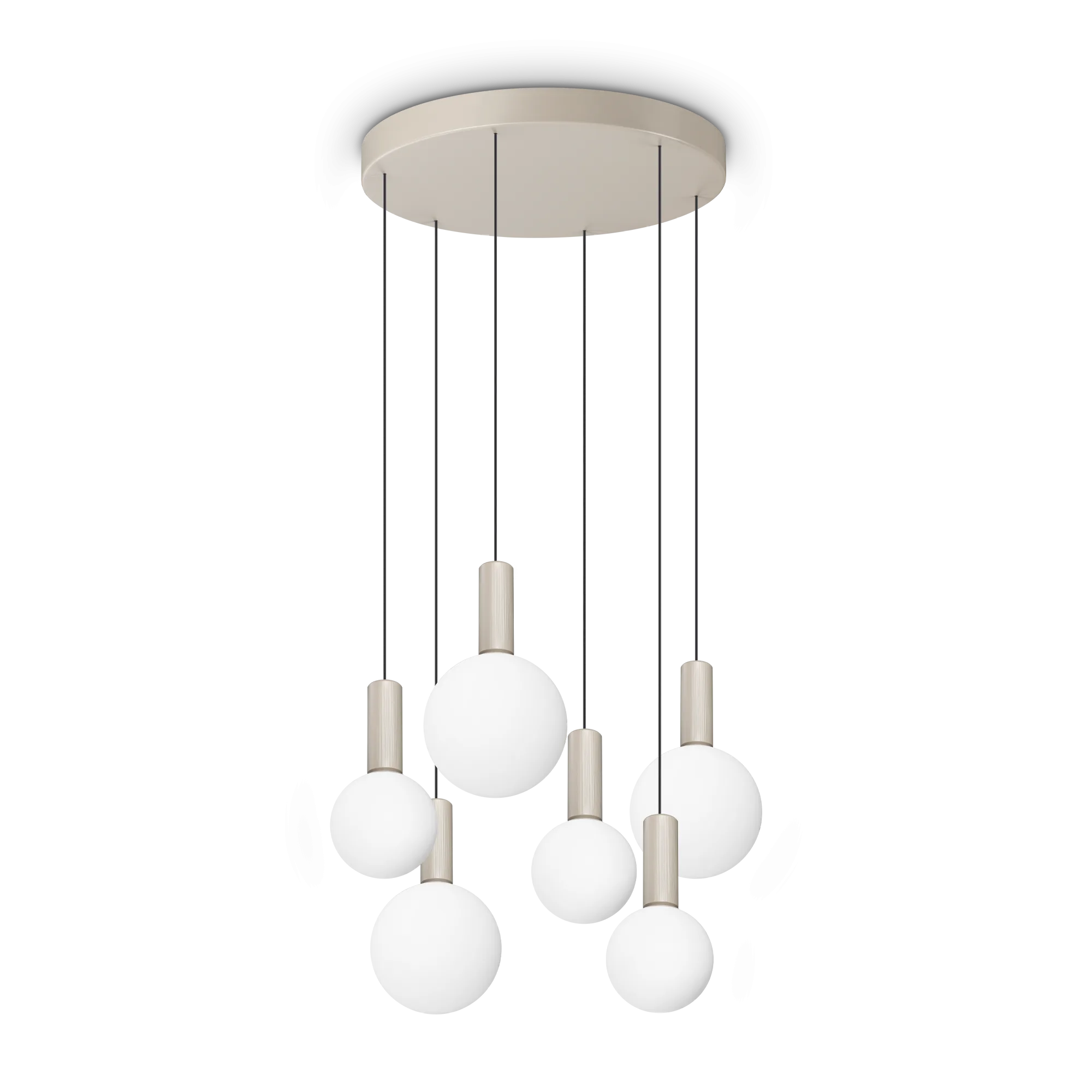Suspension Odeon 6 Lumières en Verre Opalin et Métal par Ideal Lux
