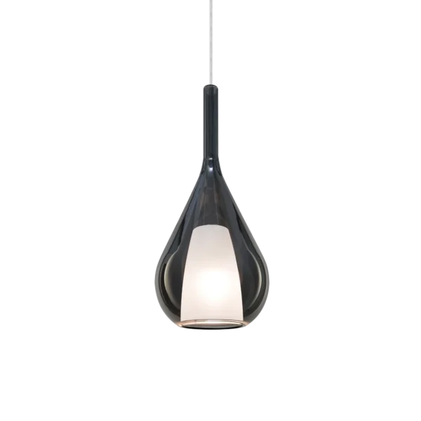 Suspension Kalique poire en verre borosilicate double soufflé par Ideal Lux – vue 2