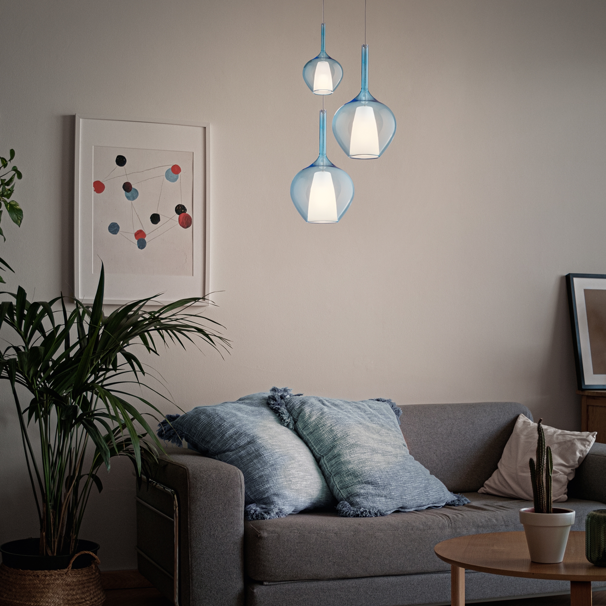 Suspension Kalique goutte en verre borosilicate par Ideal Lux Suspension Kalique goutte en verre borosilicate par Ideal Lux – Image 4