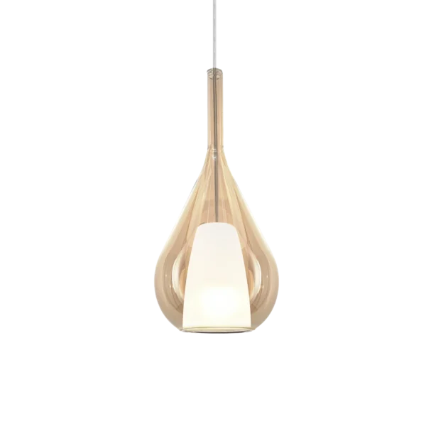 Suspension Kalique poire en verre borosilicate double soufflé par Ideal Lux