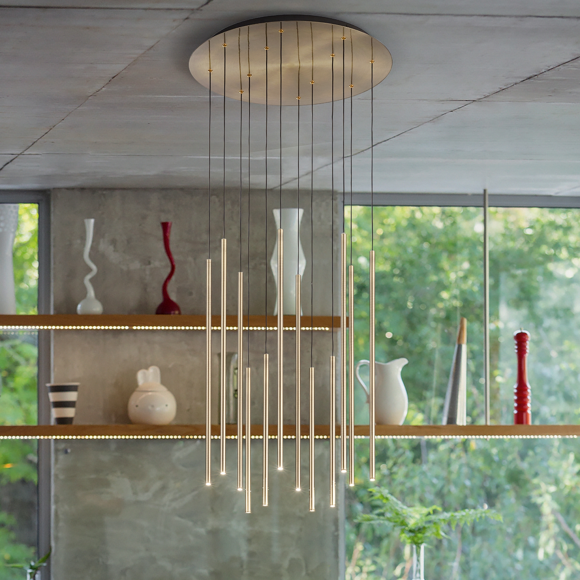 Suspension Look LED Multi Tubes en Cascade en Métal par Ideal Lux Suspension Look LED Multi Tubes en Cascade en Métal par Ideal Lux – Image 4