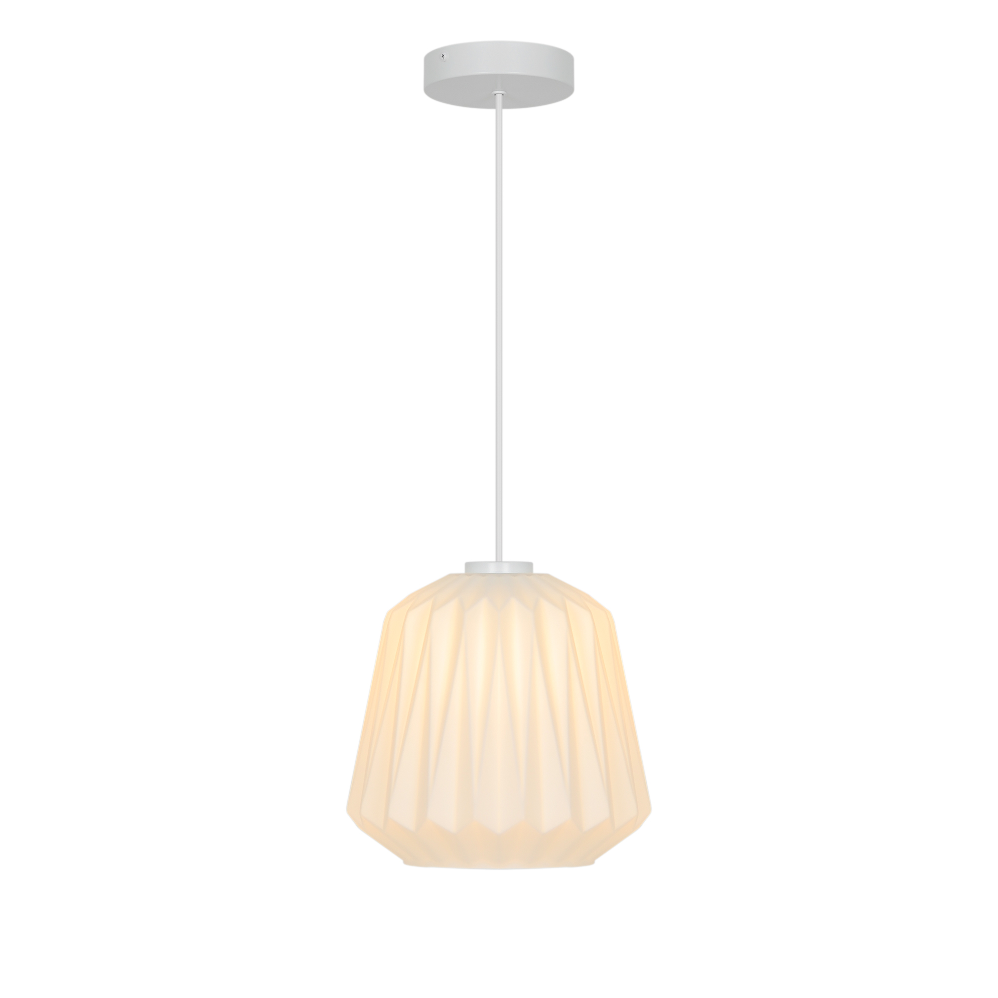 Suspension Elbie forme cloche en verre opale plissé par Nordlux