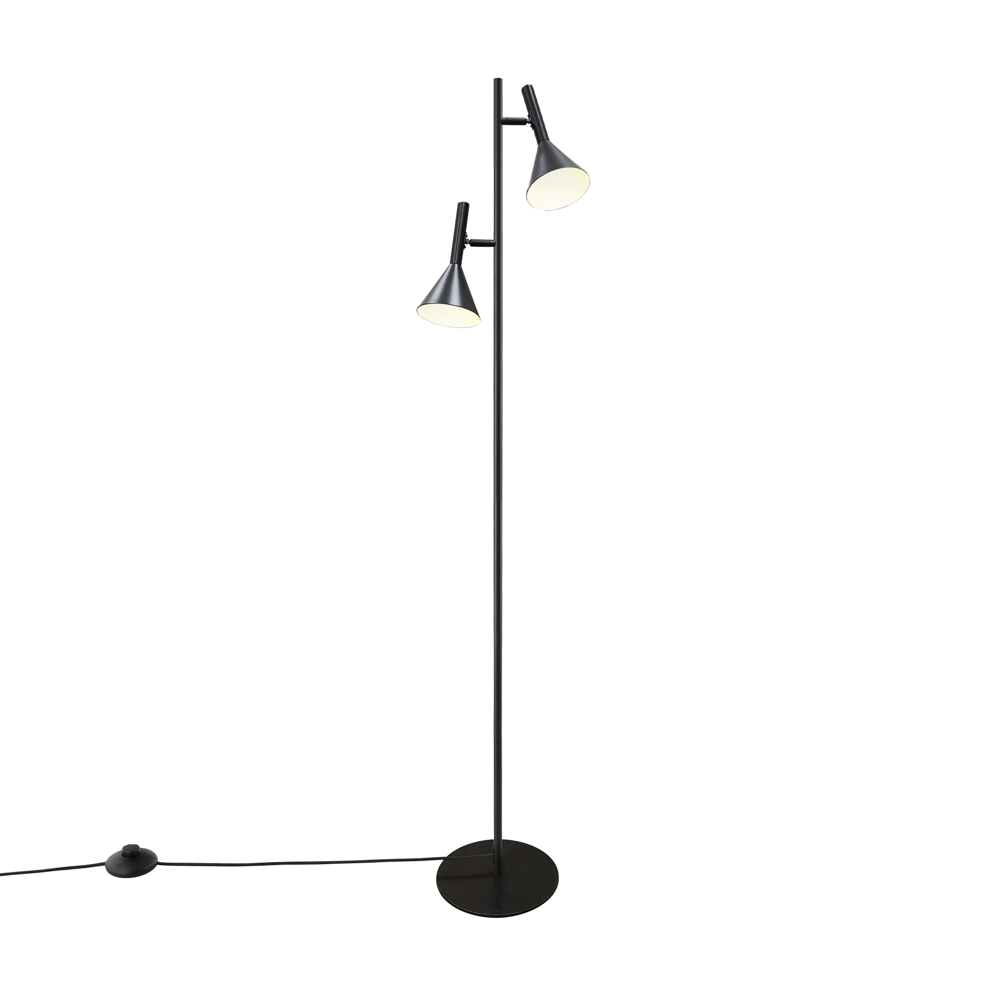 Lampadaire Kelvis à double abat-jour conique orientable par Nordlux