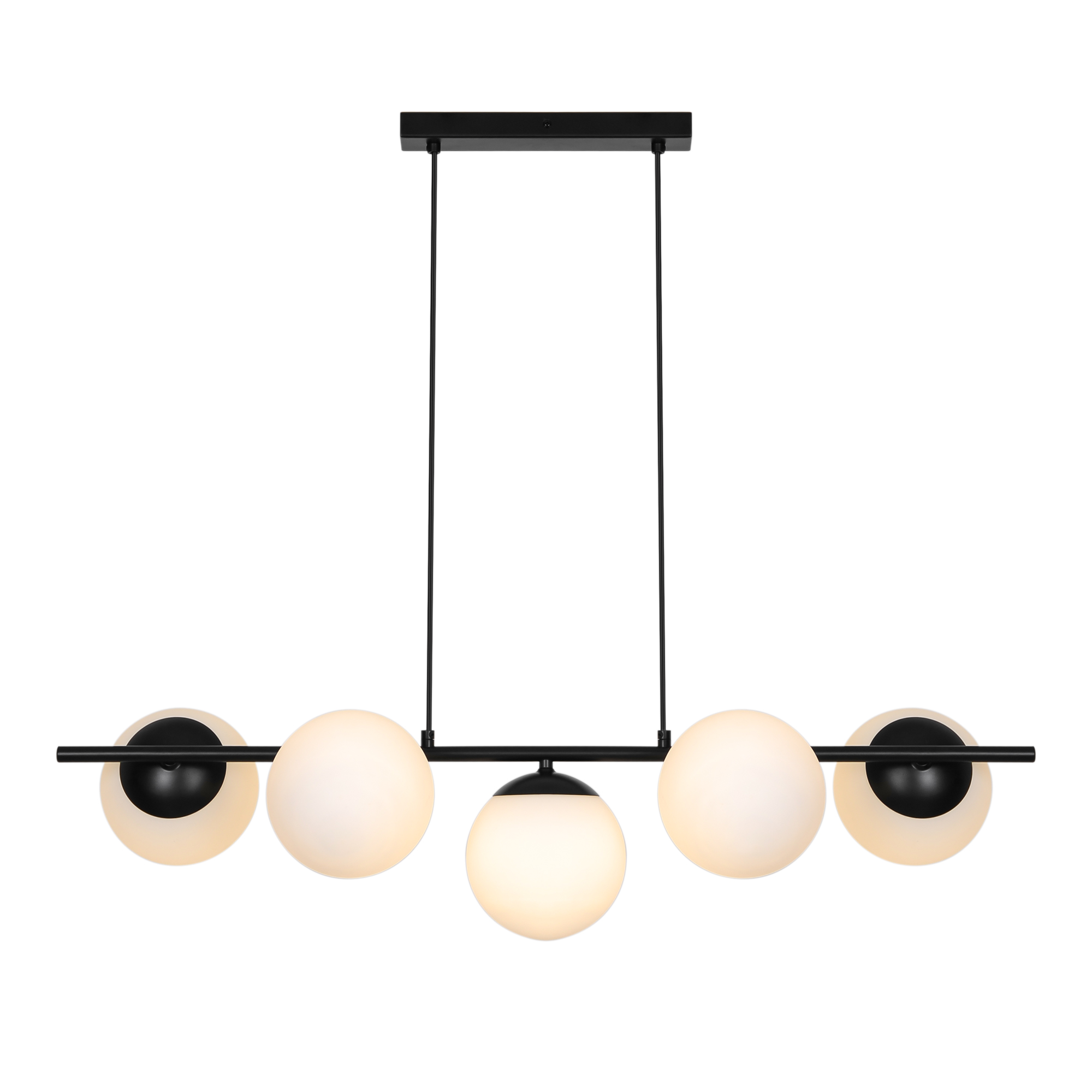 Suspension Lilly linéaire à globes en verre opale par Nordlux