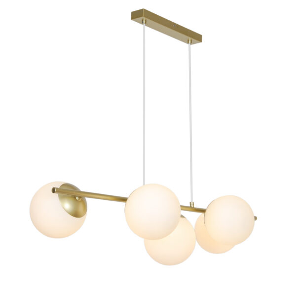 Suspension Lilly linéaire à globes en verre opale par Nordlux – vue 2