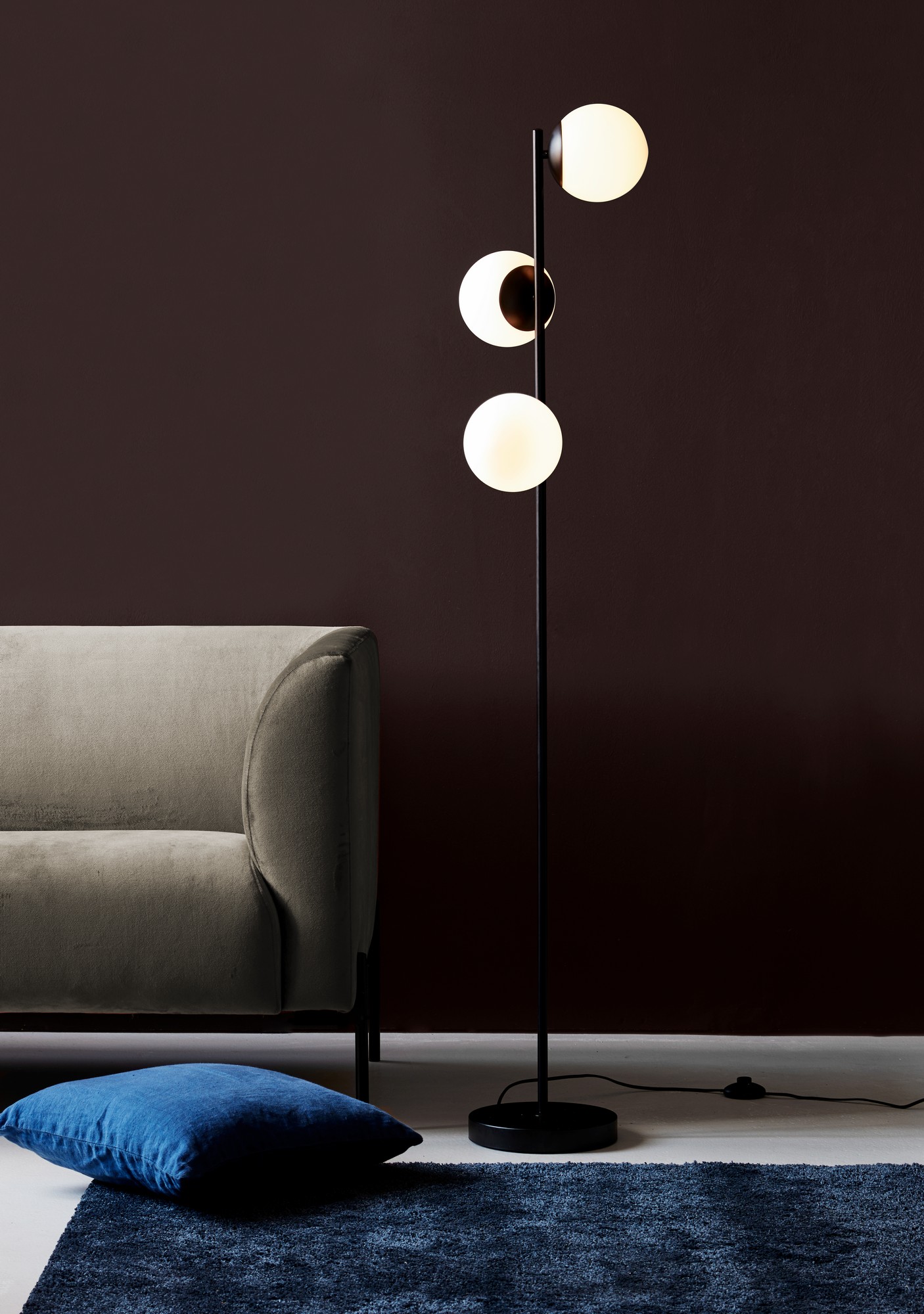 Lampadaire Lilly avec abat-jours sphériques en verre opale par Nordlux Lampadaire Lilly avec abat-jours sphériques en verre opale par Nordlux – Image 10