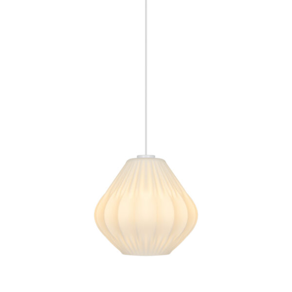 Suspension Maluca en verre opale plissé forme goutte par Nordlux – vue 2