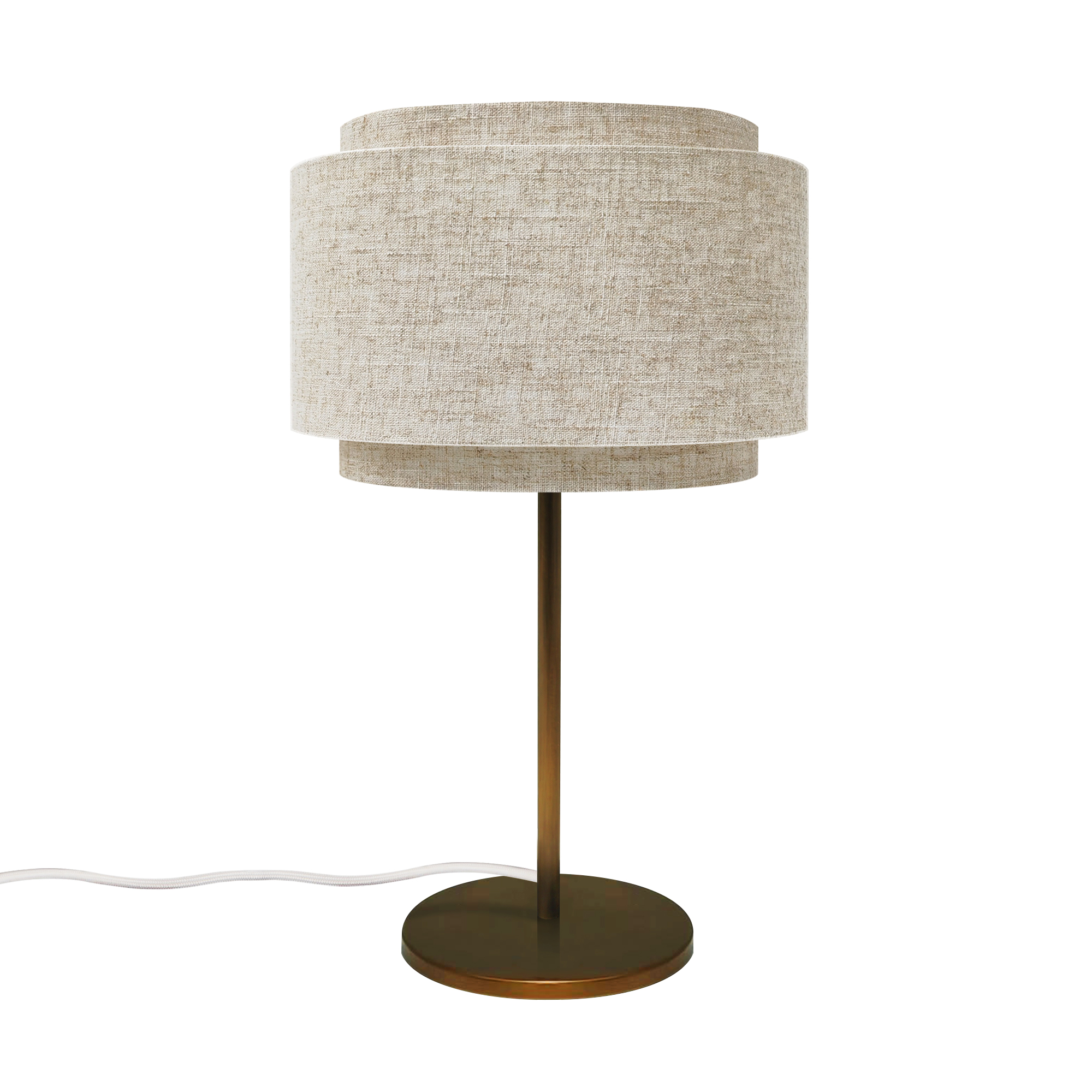 Lampe à poser Takai en lin et base en laiton bruni au design contemporain par Design For The People Lampe à poser Takai en lin et base en laiton bruni au design contemporain par Design For The People – Image 8