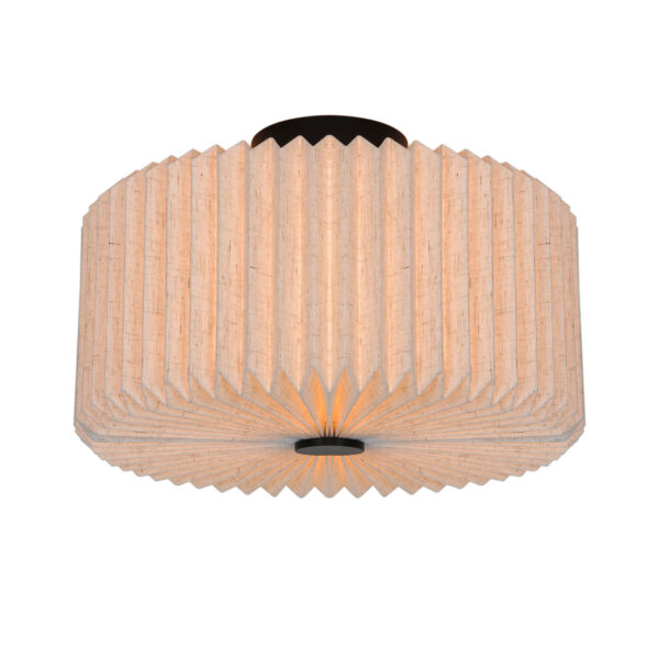 Plafonnier Vivienne rond en textile plissé au design contemporain par Nordlux