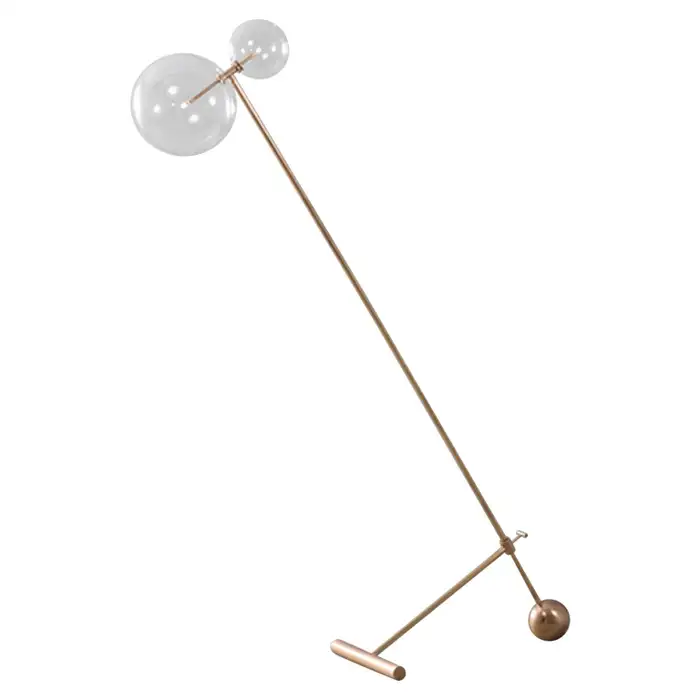 Lampadaire Zosia avec 2 globes en verre soufflé par Schwung
