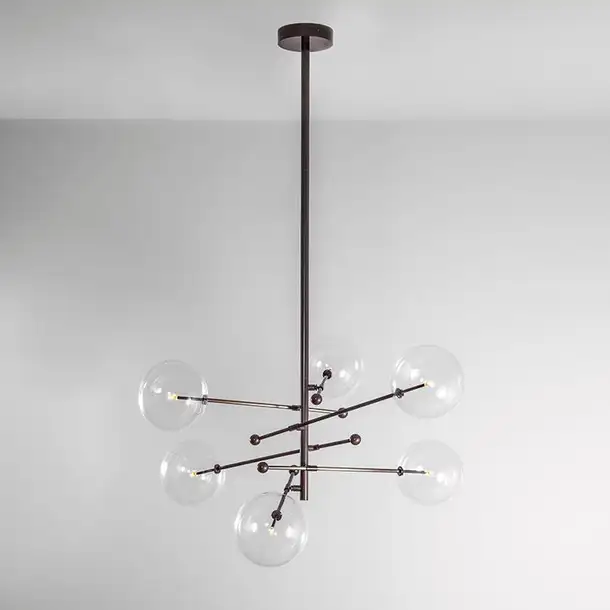 Suspension RD15 à bras multiples et globes en verre par Schwung Suspension RD15 à bras multiples et globes en verre par Schwung – Image 17