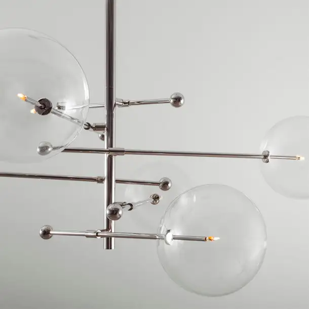 Suspension RD15 à bras multiples et globes en verre par Schwung Suspension RD15 à bras multiples et globes en verre par Schwung – Image 11