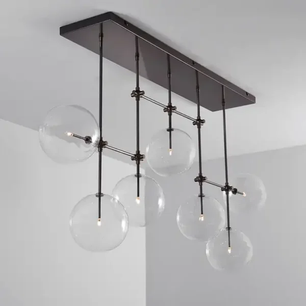 Suspension Soap B7 à structure géométrique et globes en verre par Schwung – vue 2