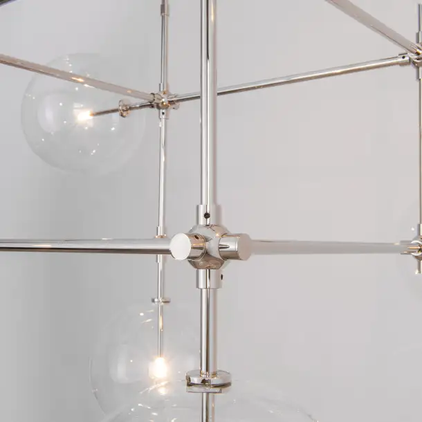 Suspension Soap 6 DT à structure cubique et globes en verre par Schwung Suspension Soap 6 DT à structure cubique et globes en verre par Schwung – Image 5