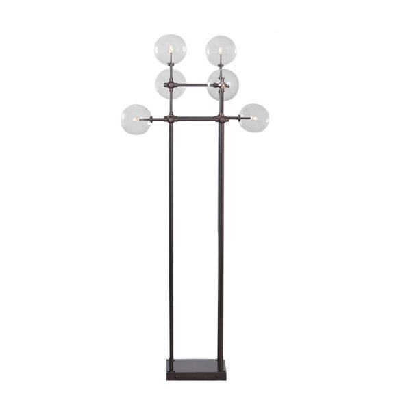 Lampadaire Soap avec 6 globes en verre soufflé par Schwung