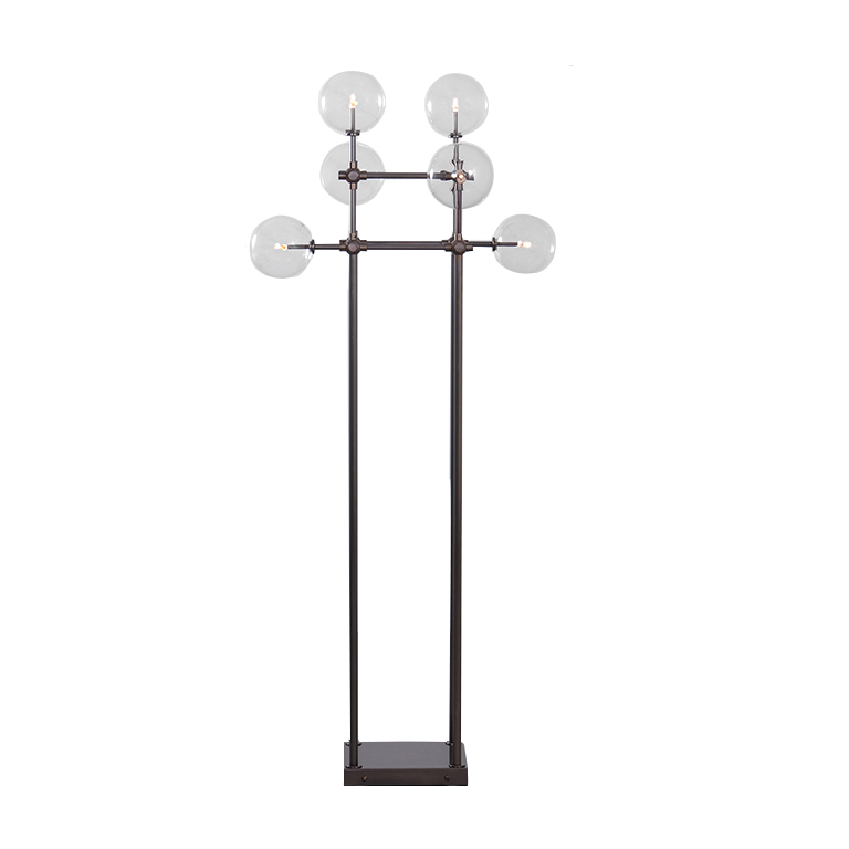 Lampadaire Soap avec 6 globes en verre soufflé par Schwung