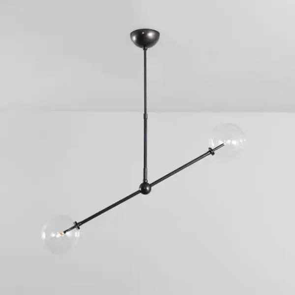 Suspension Balance linéaire à bras inclinable et globes en verre par Schwung – vue 2