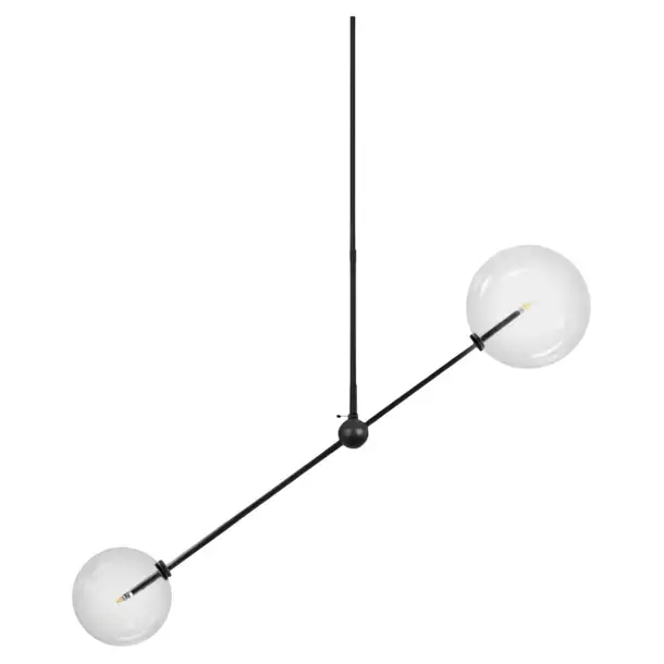Suspension Balance linéaire à bras inclinable et globes en verre par Schwung