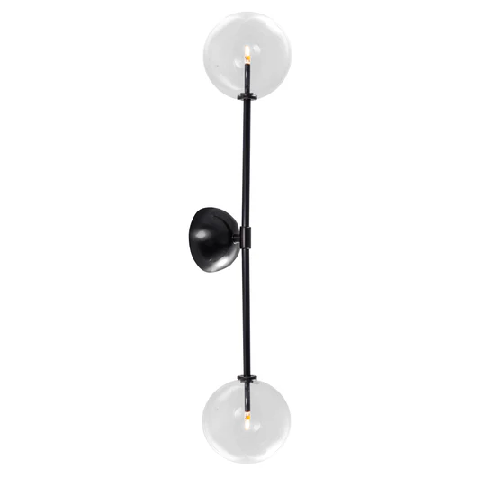 Applique murale Miron à double globe vertical en verre par Schwung