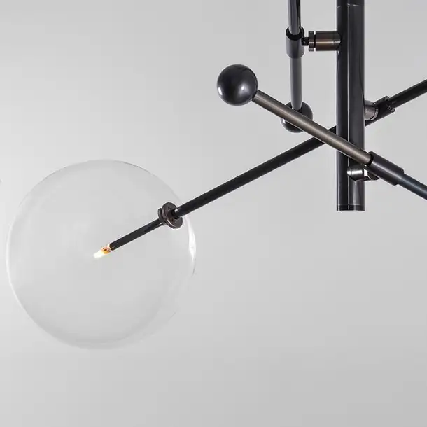 Suspension RD15 à bras multiples et globes en verre par Schwung Suspension RD15 à bras multiples et globes en verre par Schwung – Image 3