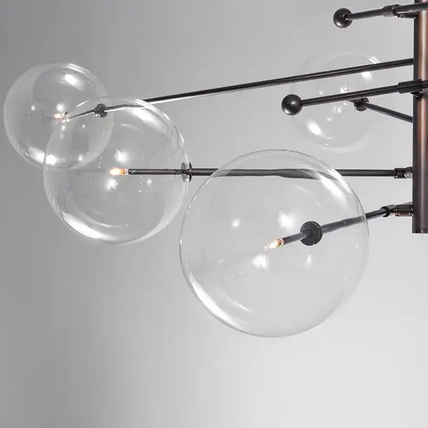 Suspension RD15 à bras multiples et globes en verre par Schwung Suspension RD15 à bras multiples et globes en verre par Schwung – Image 28