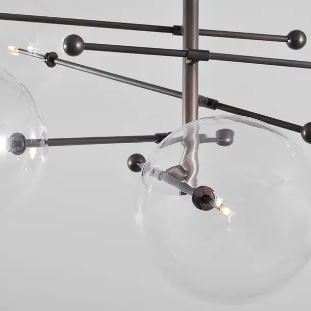 Suspension RD15 à bras multiples et globes en verre par Schwung Suspension RD15 à bras multiples et globes en verre par Schwung – Image 29