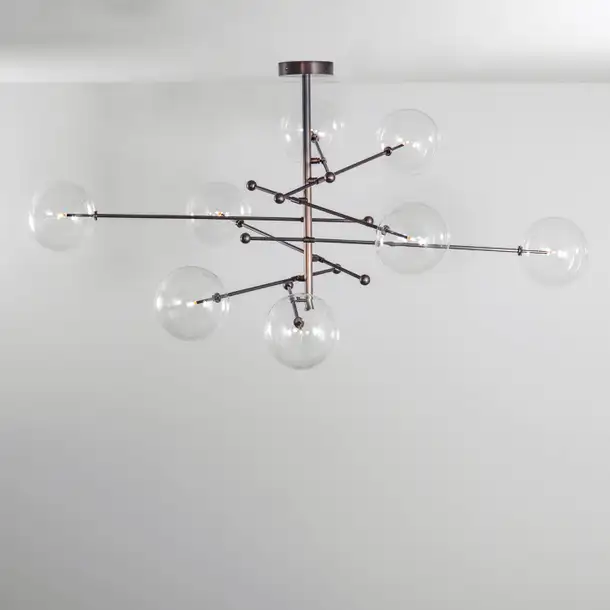 Suspension RD15 à bras multiples et globes en verre par Schwung Suspension RD15 à bras multiples et globes en verre par Schwung – Image 30