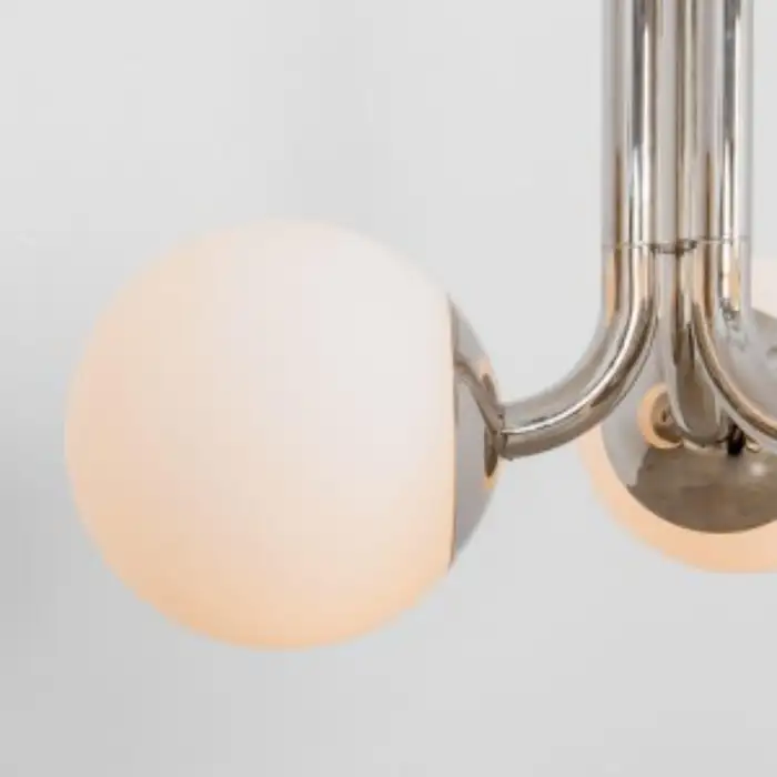 Suspension Tubular à 3 globes en verre opale par Schwung Suspension Tubular à 3 globes en verre opale par Schwung – Image 8