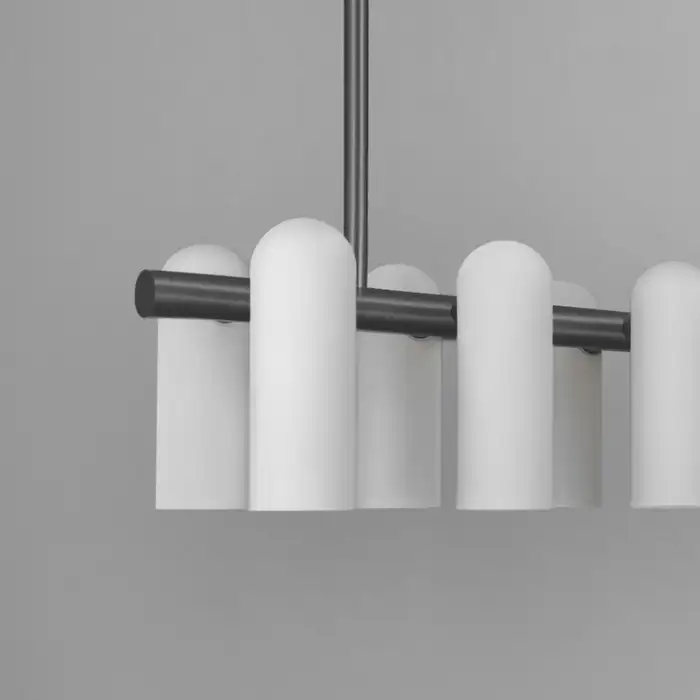 Suspension Odyssey linéaire à colonnes lumineuses en verre opale par Schwung Suspension Odyssey linéaire à colonnes lumineuses en verre opale par Schwung – Image 5