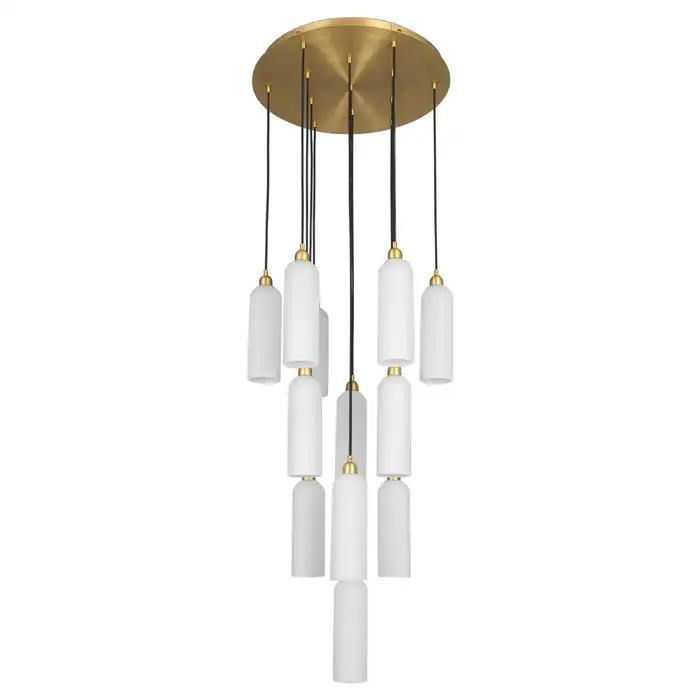 Suspension Odyssey Cluster à diffuseurs en verre opale par Schwung