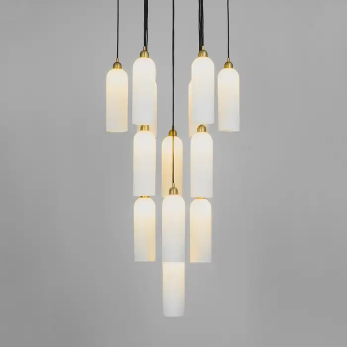 Suspension Odyssey Cluster à diffuseurs en verre opale par Schwung Suspension Odyssey Cluster à diffuseurs en verre opale par Schwung – Image 8