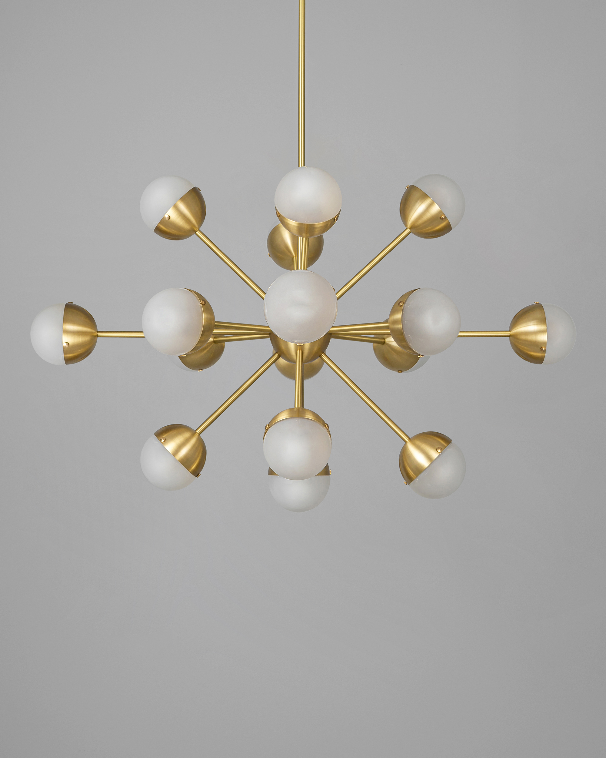 Suspension Molecule Spark Ovale avec globes bicolores en verre et métal par Schwung Suspension Molecule Spark Ovale avec globes bicolores en verre et métal par Schwung – Image 3