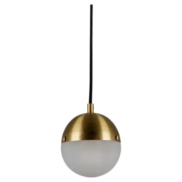 Suspension Molecule Single avec globe bicolore en verre et métal par Schwung