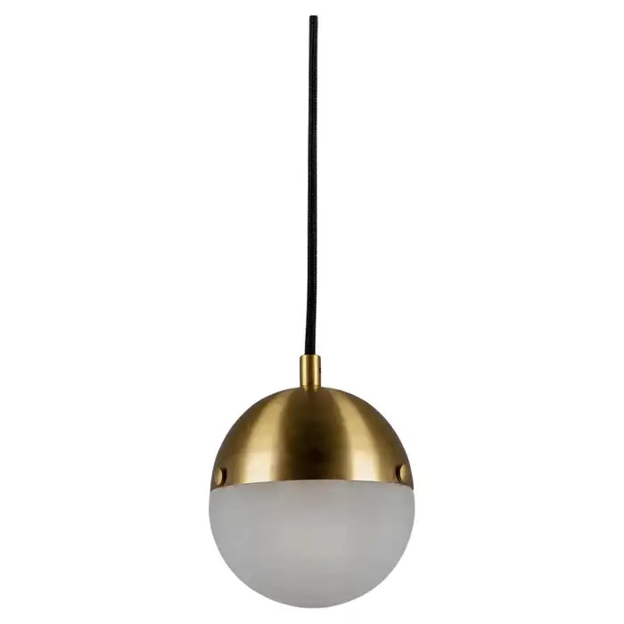 Suspension Molecule Single avec globe bicolore en verre et métal par Schwung