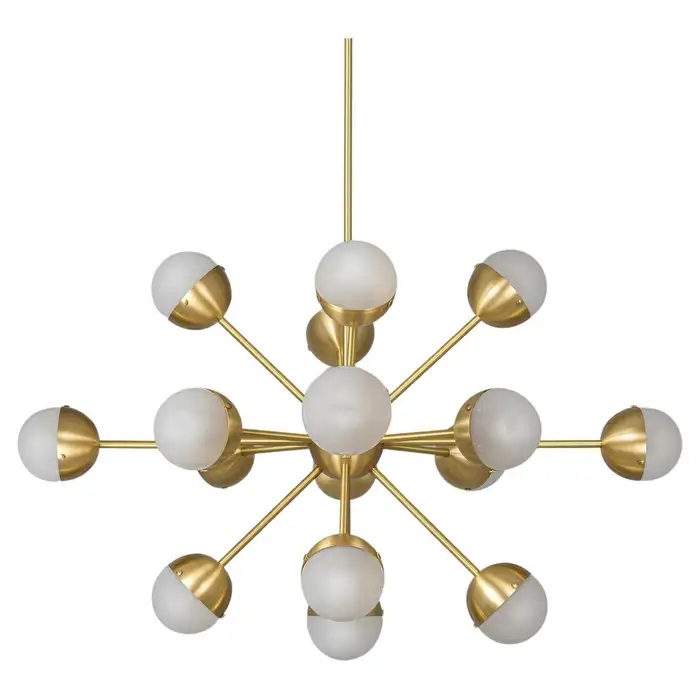 Suspension Molecule Spark Ovale avec globes bicolores en verre et métal par Schwung