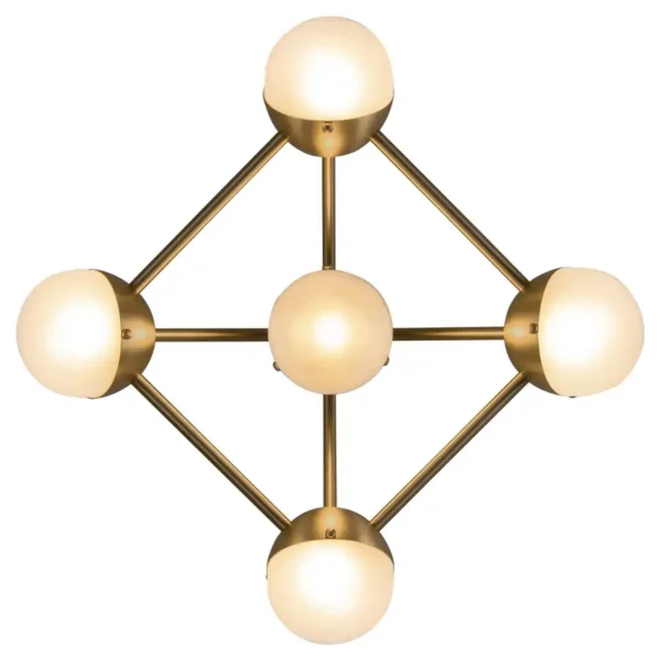 Applique murale Molecule 5 à structure carrée et globes en verre par Schwung