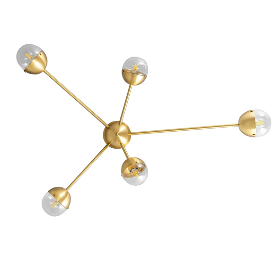 Applique murale Molecule Spark à structure éclatée et globes demi-sphère par Schwung